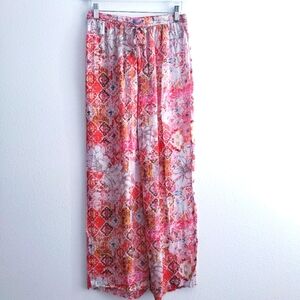 Athleta Love Kayla Lightweight Abstract Semi Sheer Wide Leg Pants